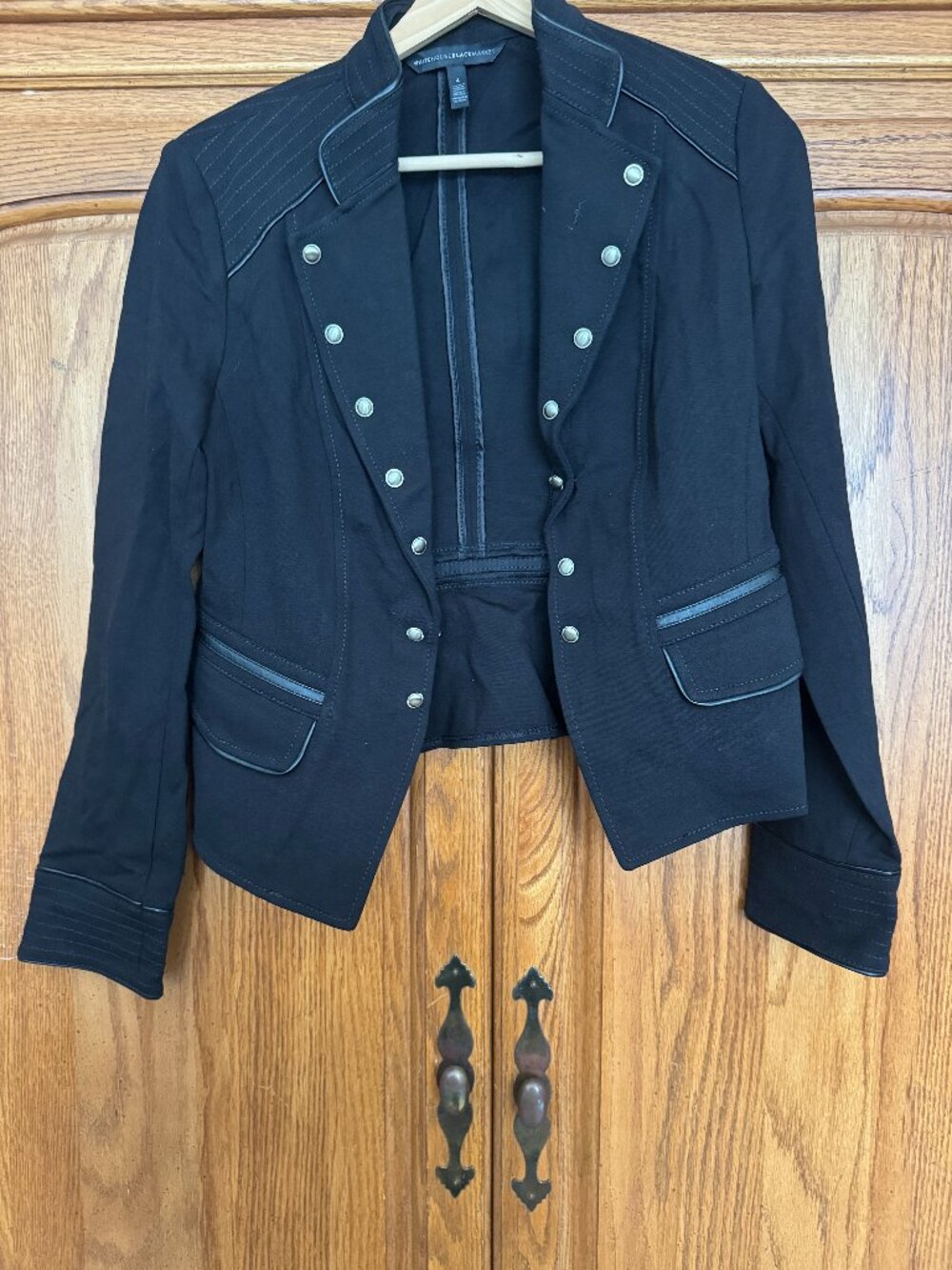 White House Black Market Black Military-Style Blazer